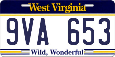 WV license plate 9VA653