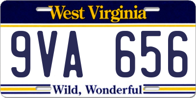 WV license plate 9VA656