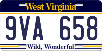 WV license plate 9VA658