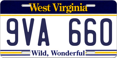 WV license plate 9VA660
