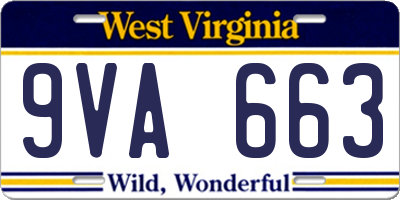 WV license plate 9VA663