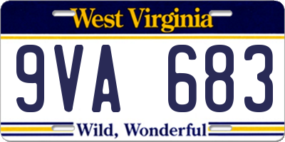 WV license plate 9VA683