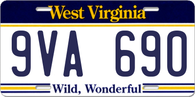 WV license plate 9VA690