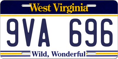 WV license plate 9VA696