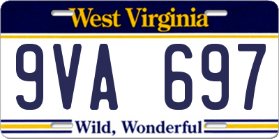 WV license plate 9VA697