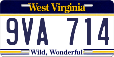 WV license plate 9VA714