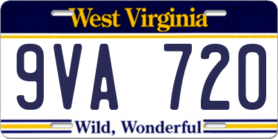 WV license plate 9VA720