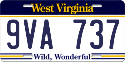 WV license plate 9VA737