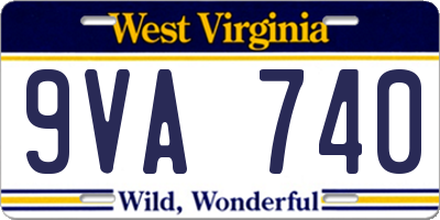 WV license plate 9VA740