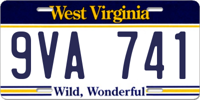 WV license plate 9VA741