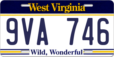 WV license plate 9VA746