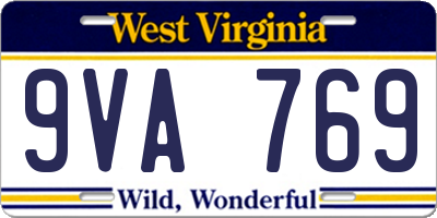 WV license plate 9VA769