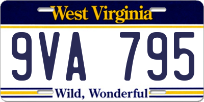 WV license plate 9VA795
