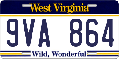 WV license plate 9VA864