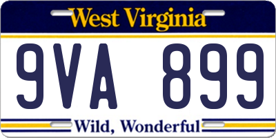WV license plate 9VA899