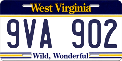 WV license plate 9VA902