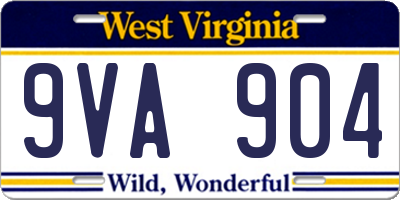WV license plate 9VA904