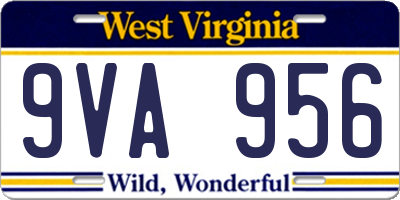 WV license plate 9VA956