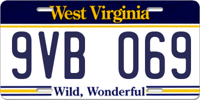 WV license plate 9VB069