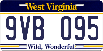 WV license plate 9VB095