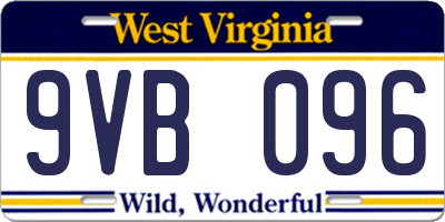 WV license plate 9VB096