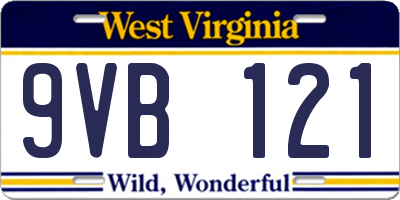 WV license plate 9VB121