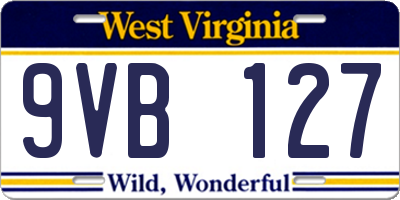 WV license plate 9VB127