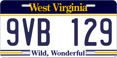 WV license plate 9VB129