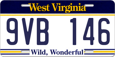 WV license plate 9VB146