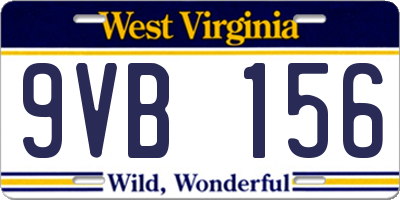 WV license plate 9VB156