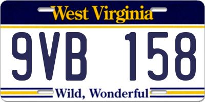 WV license plate 9VB158