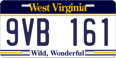 WV license plate 9VB161