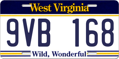 WV license plate 9VB168