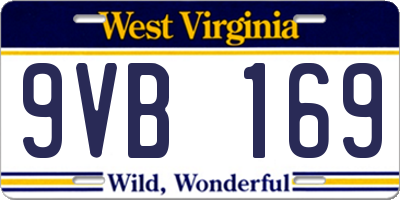 WV license plate 9VB169
