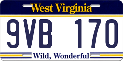 WV license plate 9VB170
