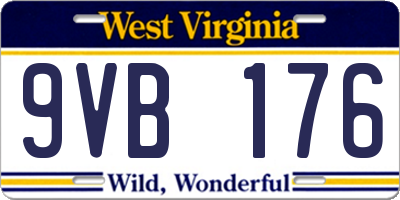 WV license plate 9VB176