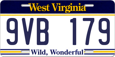 WV license plate 9VB179