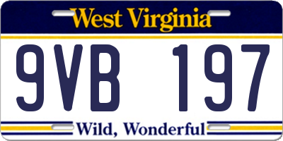 WV license plate 9VB197
