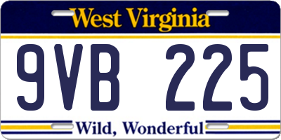 WV license plate 9VB225