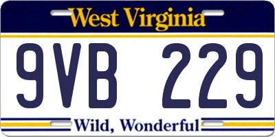 WV license plate 9VB229