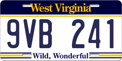 WV license plate 9VB241