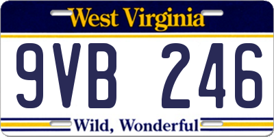 WV license plate 9VB246