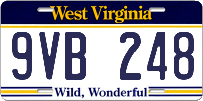 WV license plate 9VB248