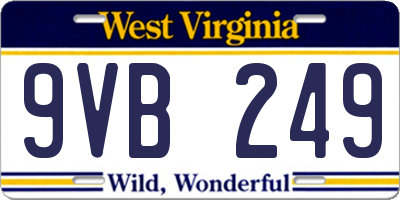 WV license plate 9VB249