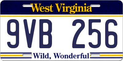 WV license plate 9VB256