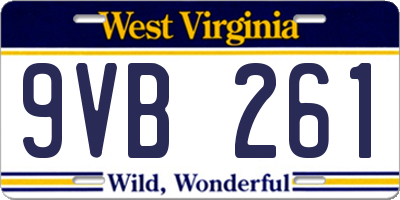 WV license plate 9VB261