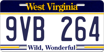 WV license plate 9VB264