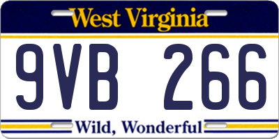 WV license plate 9VB266