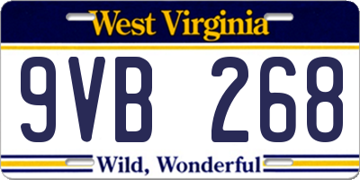 WV license plate 9VB268