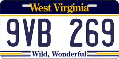 WV license plate 9VB269